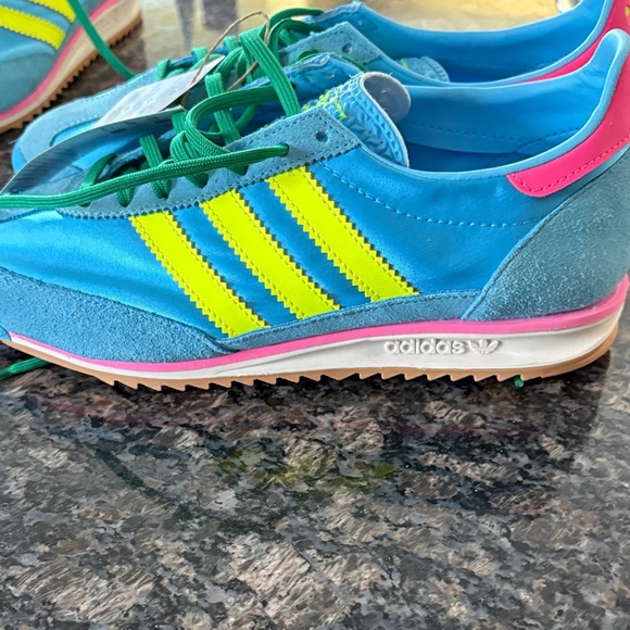 Adidas sl 72 og Blue Sneakers with Neon Yellow and Green bnwt - Picture 3 of 5